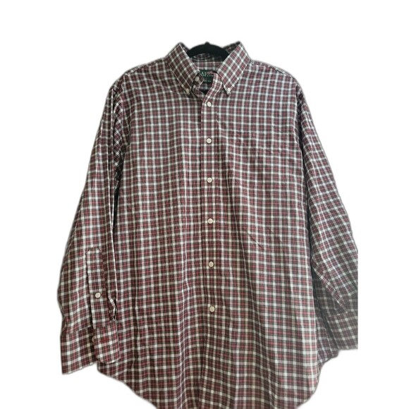 Lauren By Ralph Lauren Men's Red White Black Long Sleeve Shirt NWOT 32/33 - Picture 1 of 11